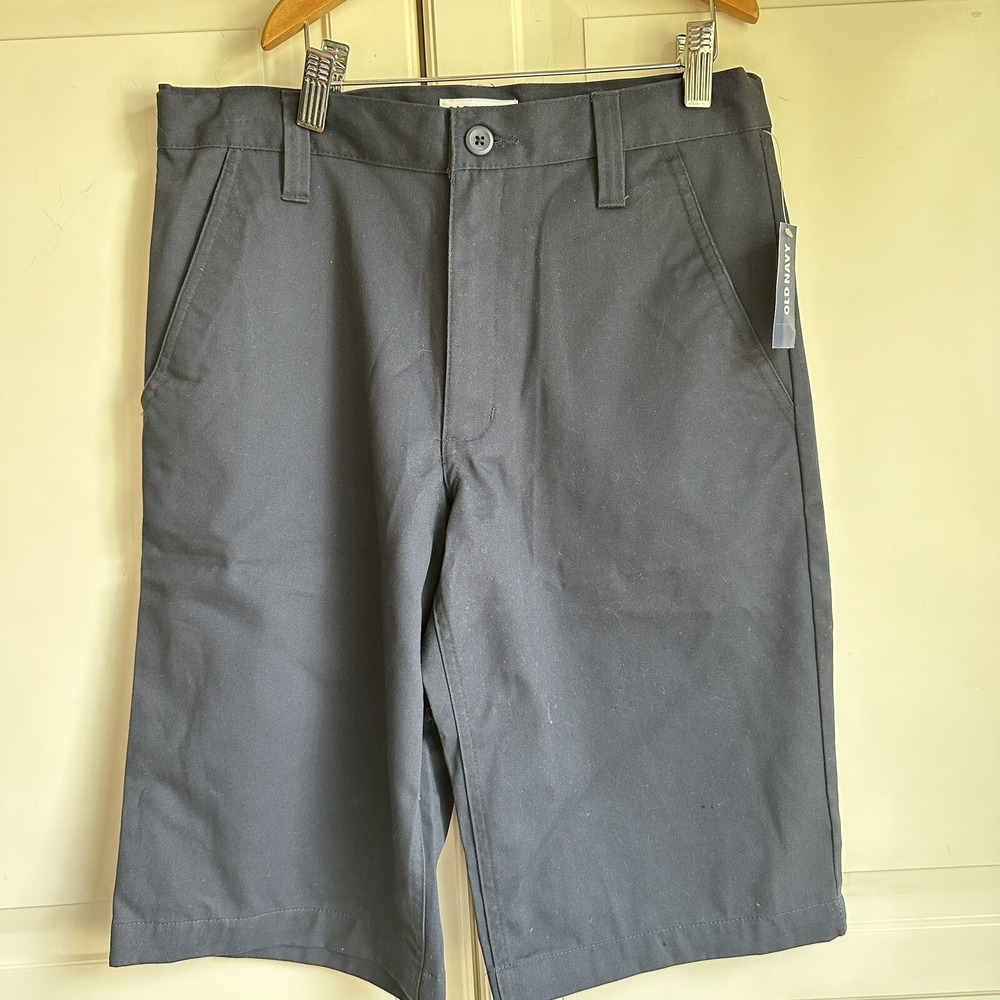 Old Navy Boys Blue Cotton School Uniform Bermuda Shorts Size 16 New